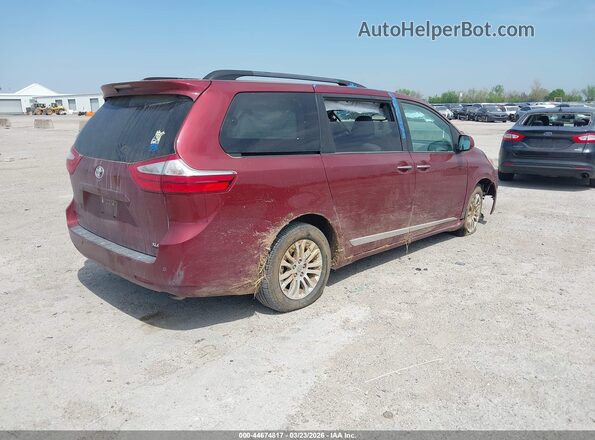 5TDYZ3DC0HS882214 2017 TOYOTA LE Maroon Tył prawy