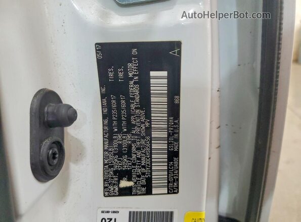 5TDYZ3DC4HS856456 2017 TOYOTA LE White VIN sticker view