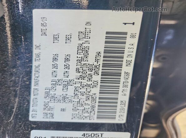 5TFCZ5AN0KX200574 2019 TOYOTA TACOMA Черный 
