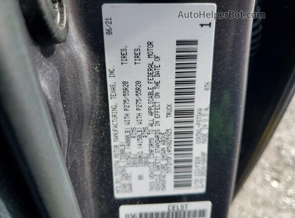 5TFDY5F14MX025925 2021 TOYOTA TUNDRA Gray VIN կոդի պիտակի տեսք