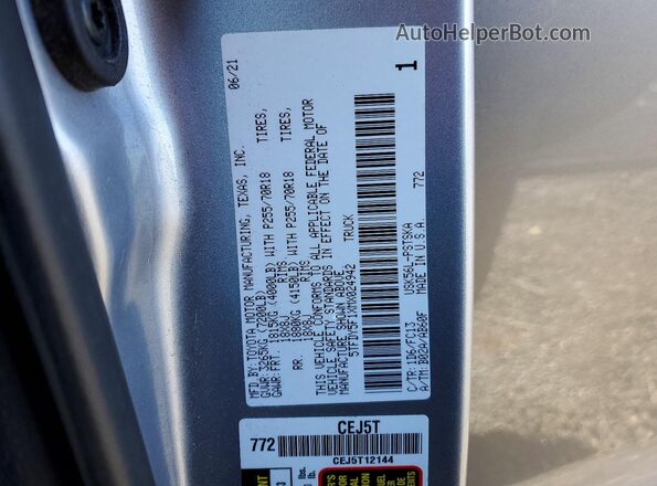 5TFDY5F1XMX024942 2021 TOYOTA TUNDRA Silver Շարժիչի բաժամունքի տեսք