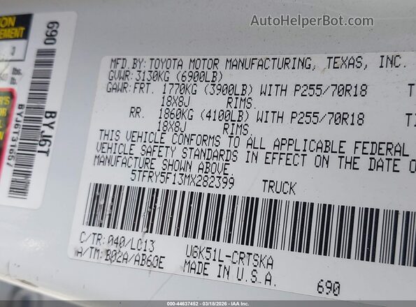 5TFRY5F13MX282399 2021 TOYOTA TUNDRA Белый 