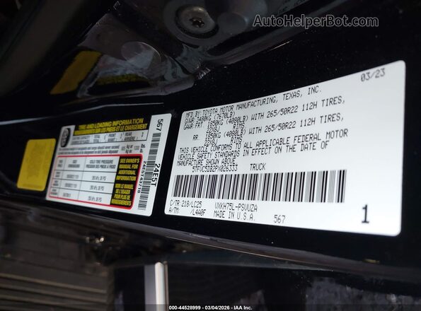5TFVC5DB2PX026333 2023 TOYOTA TUNDRA HYBRID Black Engine compartment view