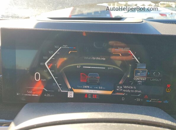 5UX13EU04R9W14687 2024 BMW X5 Green Вид щитка приладів