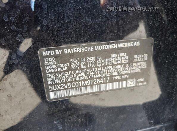 5UX2V5C01M9F26417 2021 BMW X4 Black Widok komory silnika