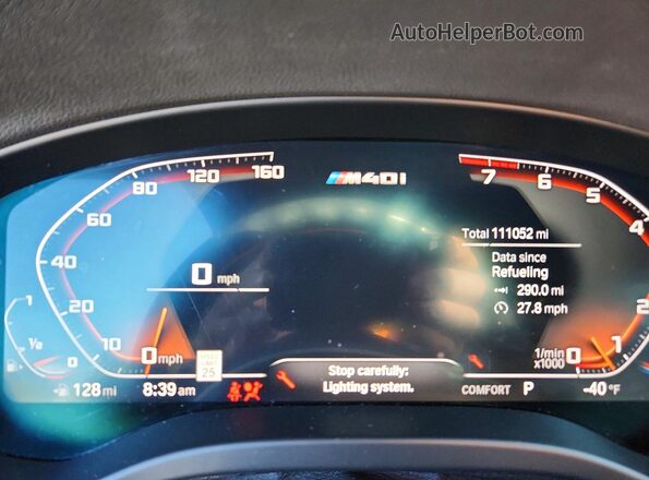5UX2V5C03L9B17804 2020 BMW X4 Silver Widok zestawu wskaźników