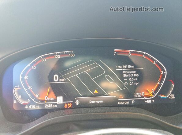 5UX33DT01P9P09757 2023 BMW X4 Black Vista del cuadro de instrumentos