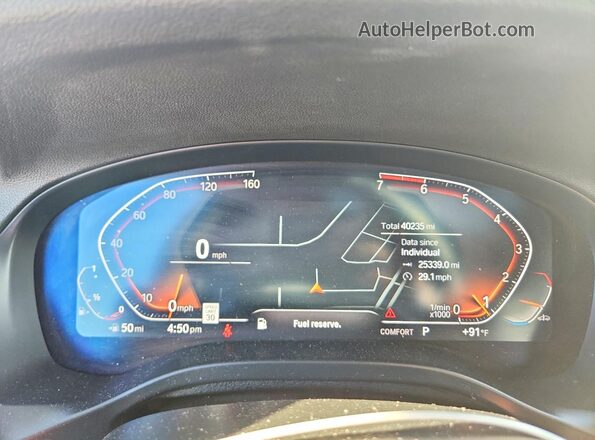 5UX33DT02P9S75252 2023 BMW X4 Charcoal Instrument cluster view