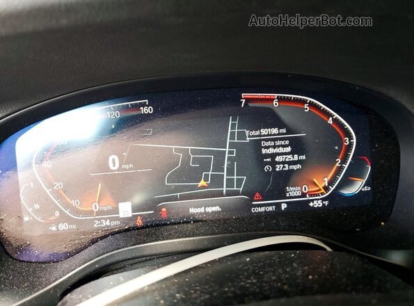 5UX43DP04N9N06258 2022 BMW X3 Blue Vista del cuadro de instrumentos