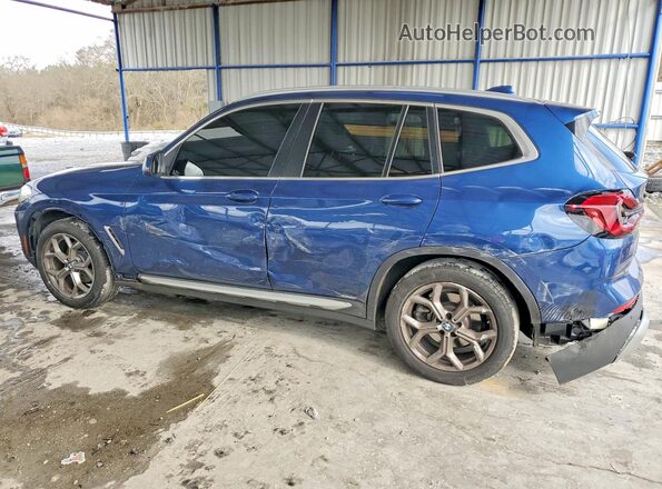 5UX43DP04N9N06258 2022 BMW X3 Blue Trasero izquierdo