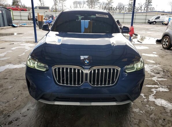 5UX43DP04N9N06258 2022 BMW X3 Blue Vista frontal
