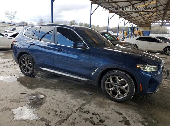 5UX43DP04N9N06258 2022 BMW X3 Blue Delantero derecho