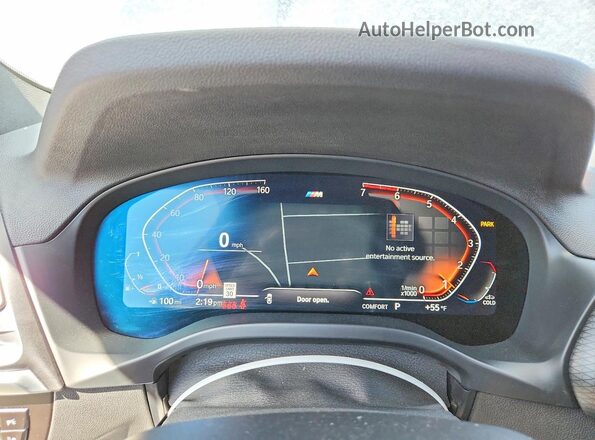 5UX43DP05N9L58265 2022 BMW X3 Blue ხელსაწყოთა პანელის ხედი
