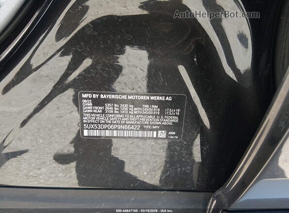 5UX53DP06P9N66422 2023 BMW X3 Black 