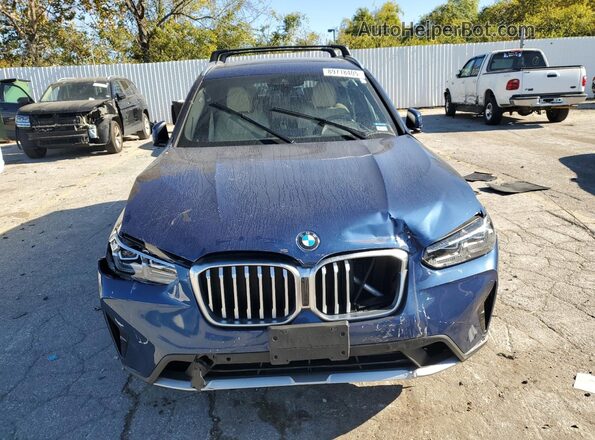 5UX53DP07N9J66687 2022 BMW X3 Blue წინა ხედი