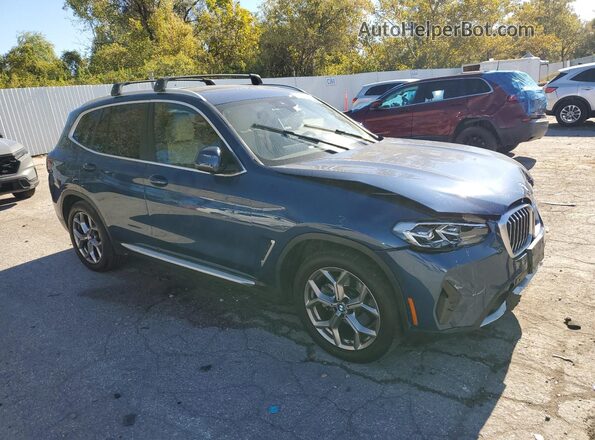5UX53DP07N9J66687 2022 BMW X3 Blue წინა მარჯვენა