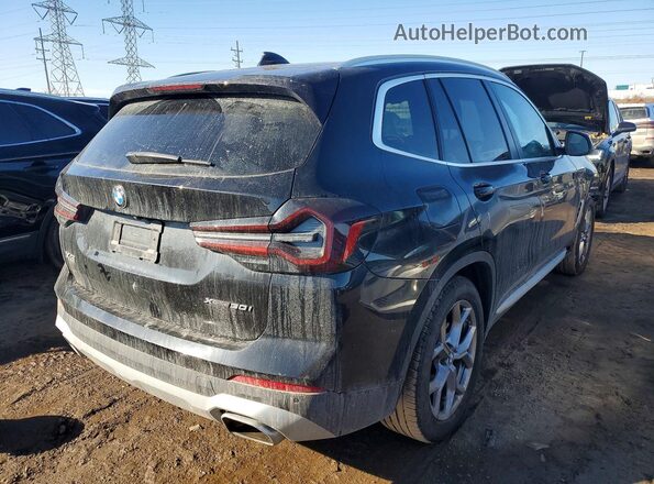 5UX53DP07R9V73897 2024 BMW X3 Black Задня права чверть