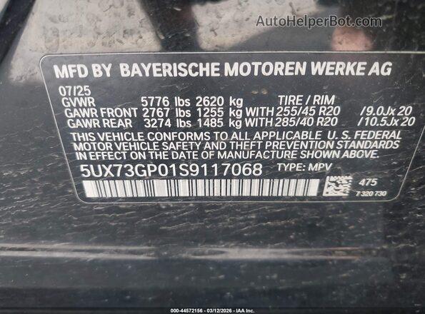5UX73GP01S9117068 2025 BMW X3 Black Widok komory silnika