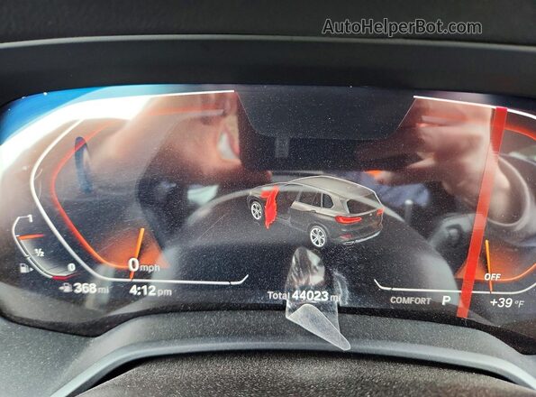 5UXCR4C06M9F92397 2021 BMW X5 White Instrument cluster view