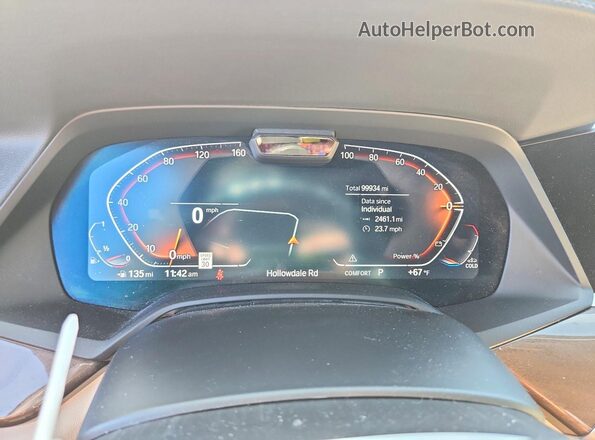 5UXCR6C01N9K65528 2022 BMW X5 White Вид щитка приладів
