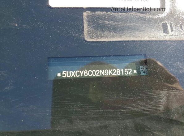 5UXCY6C02N9K28152 2022 BMW X6 Tan Vista de la etiqueta del VIN
