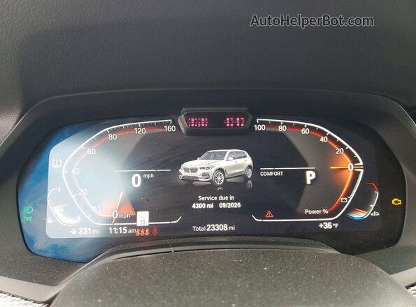 5UXCY6C02P9R45119 2023 BMW X6 Black Widok zestawu wskaźników