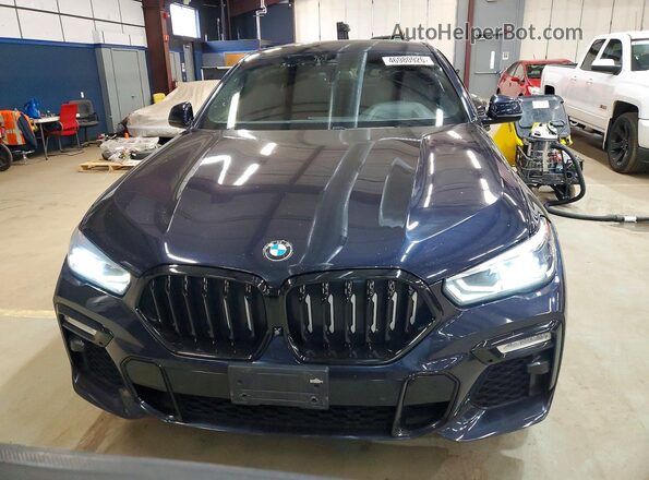 5UXCY6C06L9C37565 2020 BMW X6 Blue Вид спереду