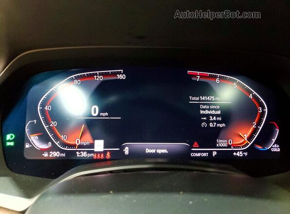 5UXCY6C06L9C37565 2020 BMW X6 Blue Вид щитка приладів