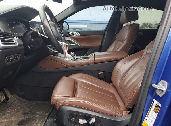 5UXCY8C00L9B21418 2020 BMW X6 Blue Widok wnętrza z przodu