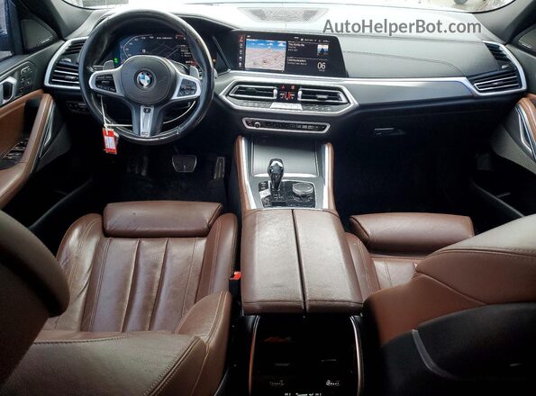 5UXCY8C00L9B21418 2020 BMW X6 Blue Widok deski rozdzielczej