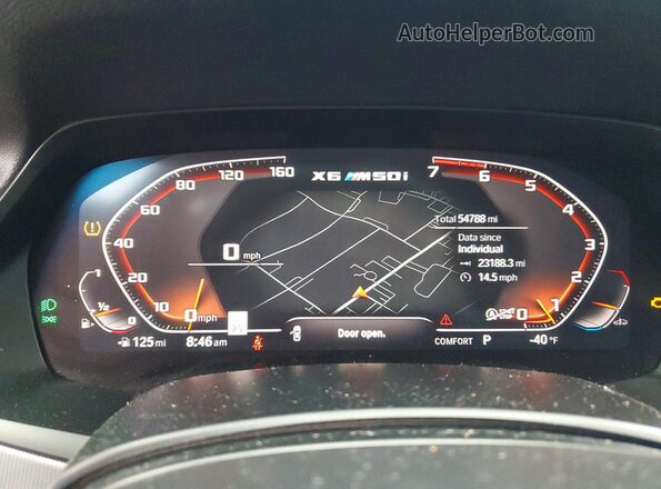 5UXCY8C00L9B21418 2020 BMW X6 Blue Widok zestawu wskaźników