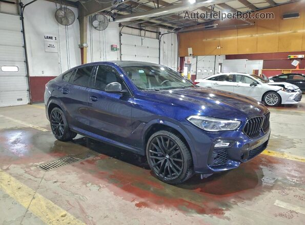 5UXCY8C02M9D91025 2021 BMW X6 Blue 