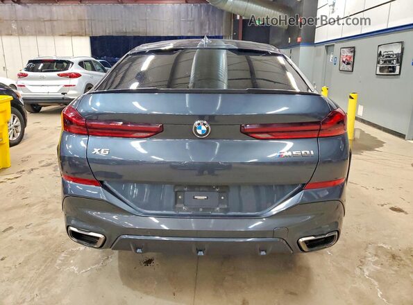 5UXCY8C0XN9M57643 2022 BMW X6 Blue Widok z tyłu