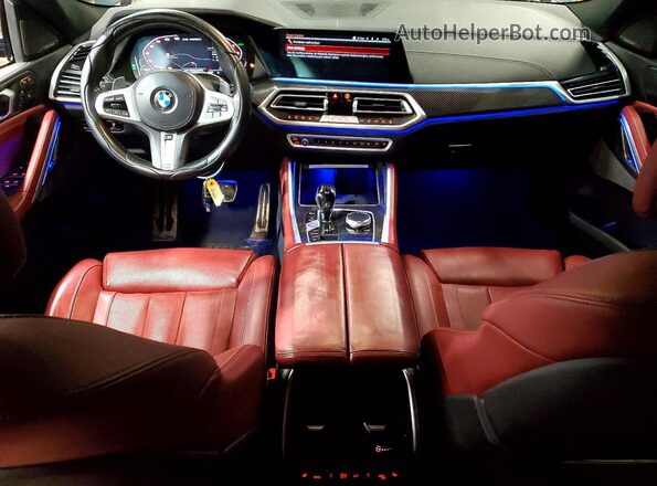 5UXCY8C0XN9M57643 2022 BMW X6 Blue Widok deski rozdzielczej