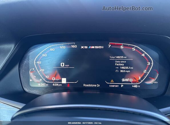 5UXJU4C07LLE45304 2020 BMW X5 Blue Widok tylnych siedzeń