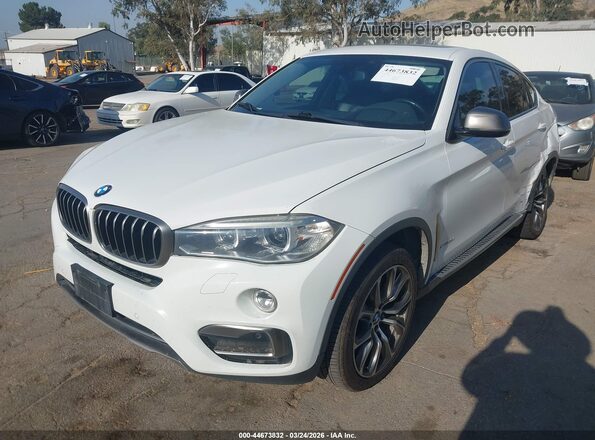 5UXKU0C50G0F93049 2016 BMW X6 White წინა მარცხენა ხედი სამი მეოთხედიდან