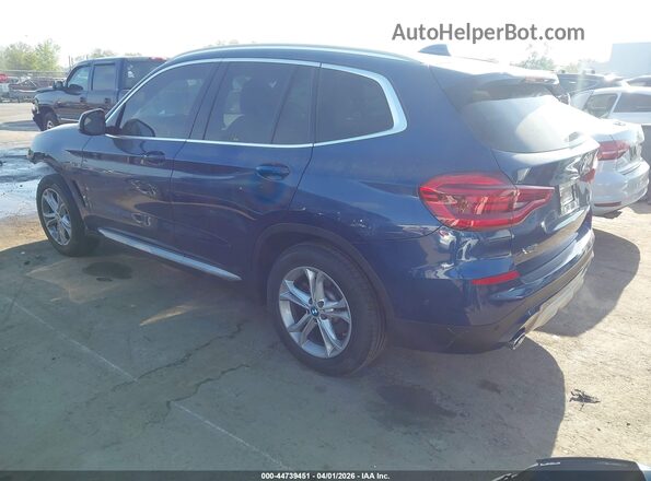 5UXTY3C0XM9F93615 2021 BMW X3 Blue Trasero izquierdo