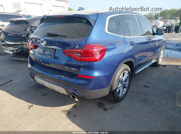 5UXTY3C0XM9F93615 2021 BMW X3 Blue Trasero derecho