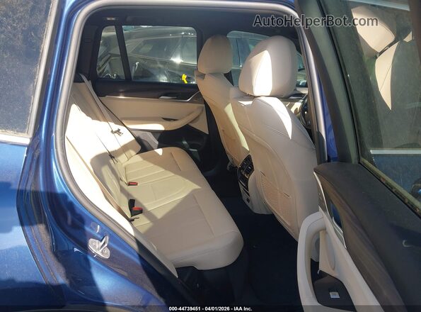 5UXTY3C0XM9F93615 2021 BMW X3 Blue Vista de la etiqueta del VIN