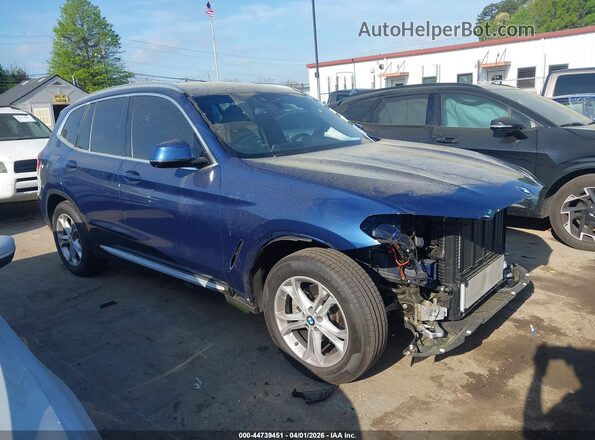 5UXTY3C0XM9F93615 2021 BMW X3 Blue Vista interior de 360 grados