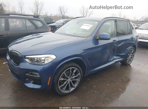 5UXTY5C07M9E47636 2021 BMW X3 Blue Передня ліва чверть