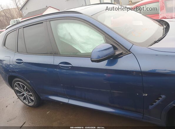 5UXTY5C07M9E47636 2021 BMW X3 Blue Вид задньої частини салону