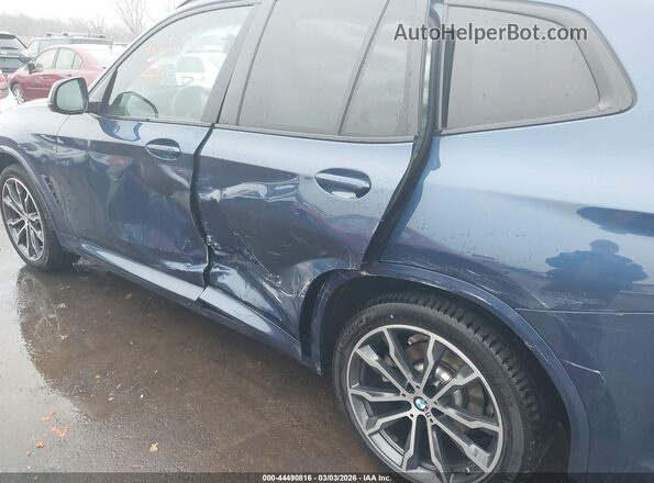 5UXTY5C07M9E47636 2021 BMW X3 Blue Вид спереду
