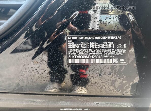 5UXTY5C09M9H28918 2021 BMW X3 Черный Вид подкапотного пространства