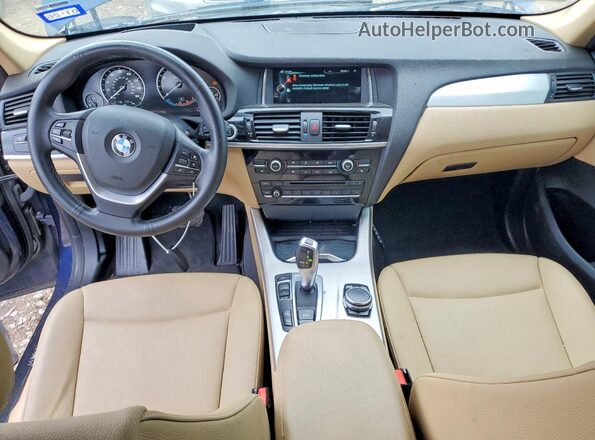 5UXWX9C53G0D74986 2016 BMW X3 Blue Dashboard view