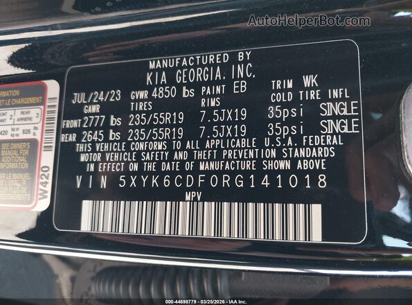 5XYK6CDF0RG141018 2024 KIA SPORTAGE Black 