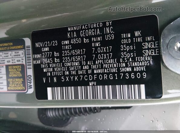5XYK7CDF0RG173609 2024 KIA SPORTAGE Gray 
