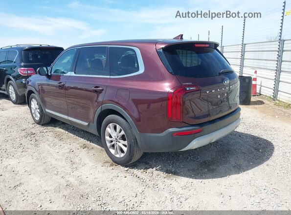 5XYP24HC0LG086066 2020 KIA TELLURIDE Burgundy Задня ліва чверть