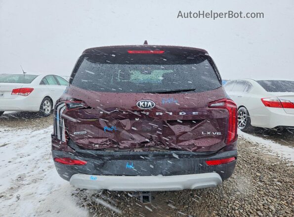5XYP2DHC5MG108967 2021 KIA TELLURIDE Burgundy Rear view
