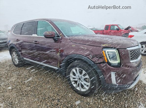 5XYP2DHC5MG108967 2021 KIA TELLURIDE Burgundy Front right